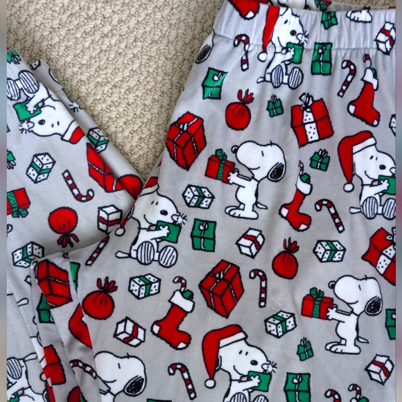 NEW Munki Munki SNOOPY Peanuts Christmas PJ Lounge Jogger Pants Velour Women XL - Picture 12 of 15